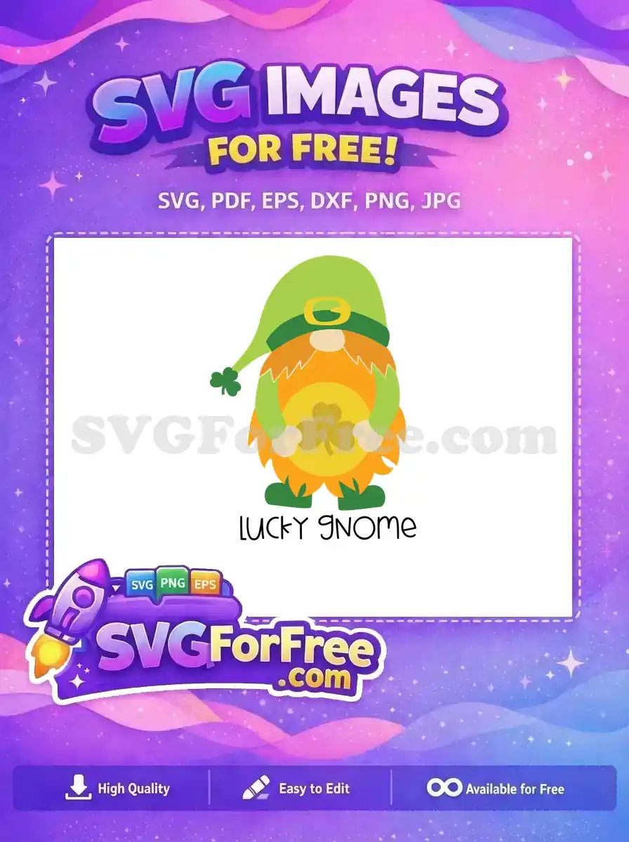 Free Green Hat Free Orange Beard Lucky Gnome Free SVG