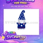 Free Blue Star Hat Free Braided Hair Gnomes Free SVG - Instant Download