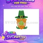 Free Pointy Hat Free Clover Holding St Patricks Gnomes Free SVG - Instant Download