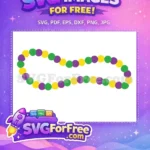 Free Mardi Gras Beads Free Purple Yellow Green Jewel Free SVG - Instant Download