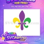 Free Purple Center Free Yellow Green Shape Mardi Gras Free SVG - Instant Download