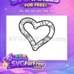 Free Intricate Black Pattern Free Heart Outline Gnomes Free SVG - Instant Download
