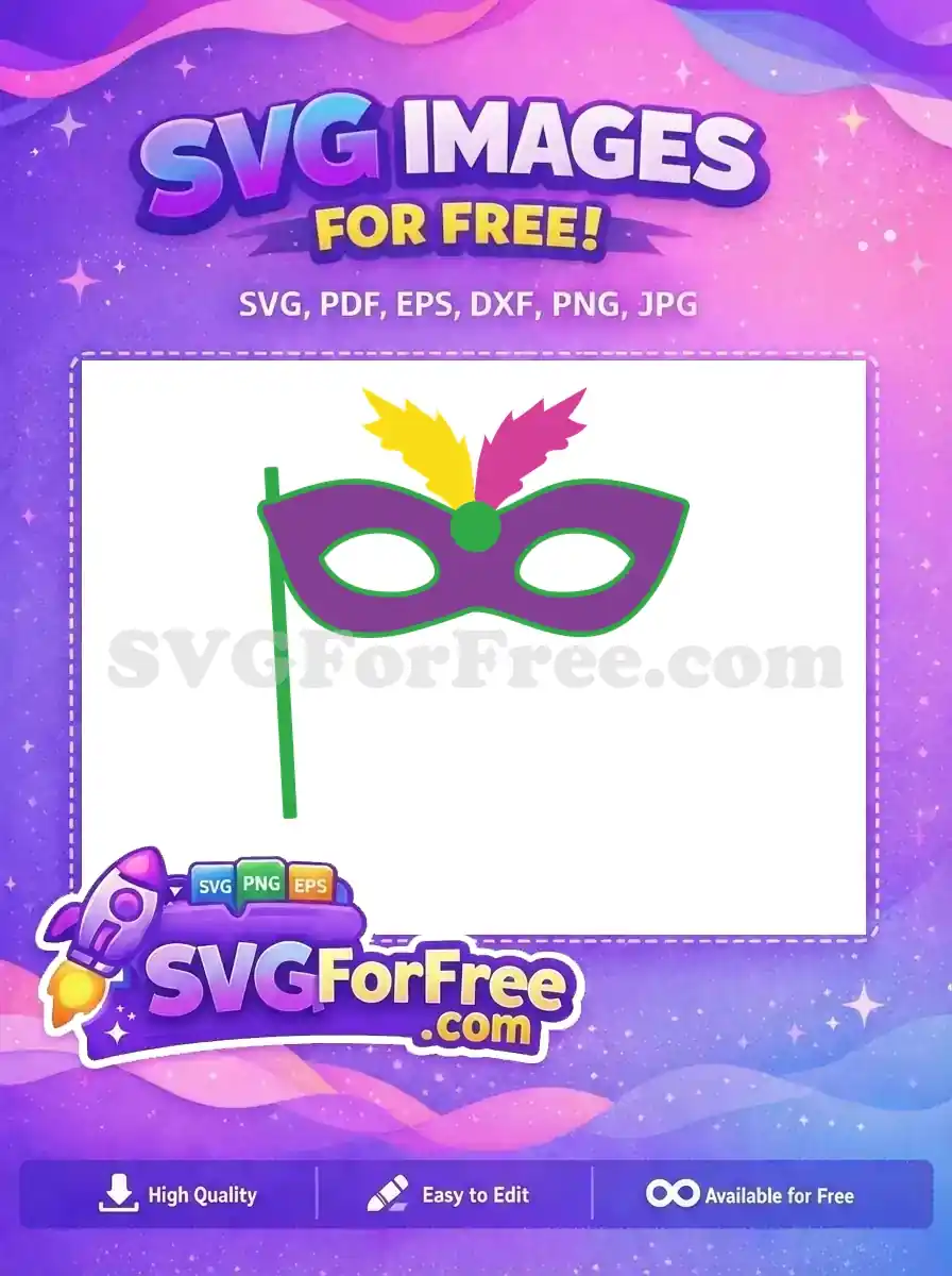 Free Purple Mask Free Gold Feather Mardi Gras Free SVG