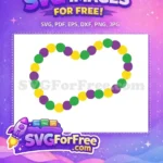Free Purple Yellow Green Beads Free Mardi Gras Free SVG - Instant Download