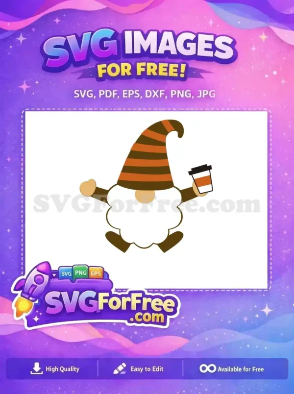 Free Striped Hat Free Coffee Cup Gnomes Free SVG