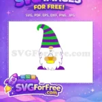Free Striped Hat Gnome Free Candy Corn Halloween Free SVG - Instant Download