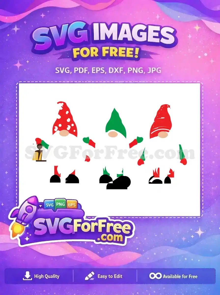 Free Polka Dot Hats Free Holiday Cheer Gnomes Free SVG