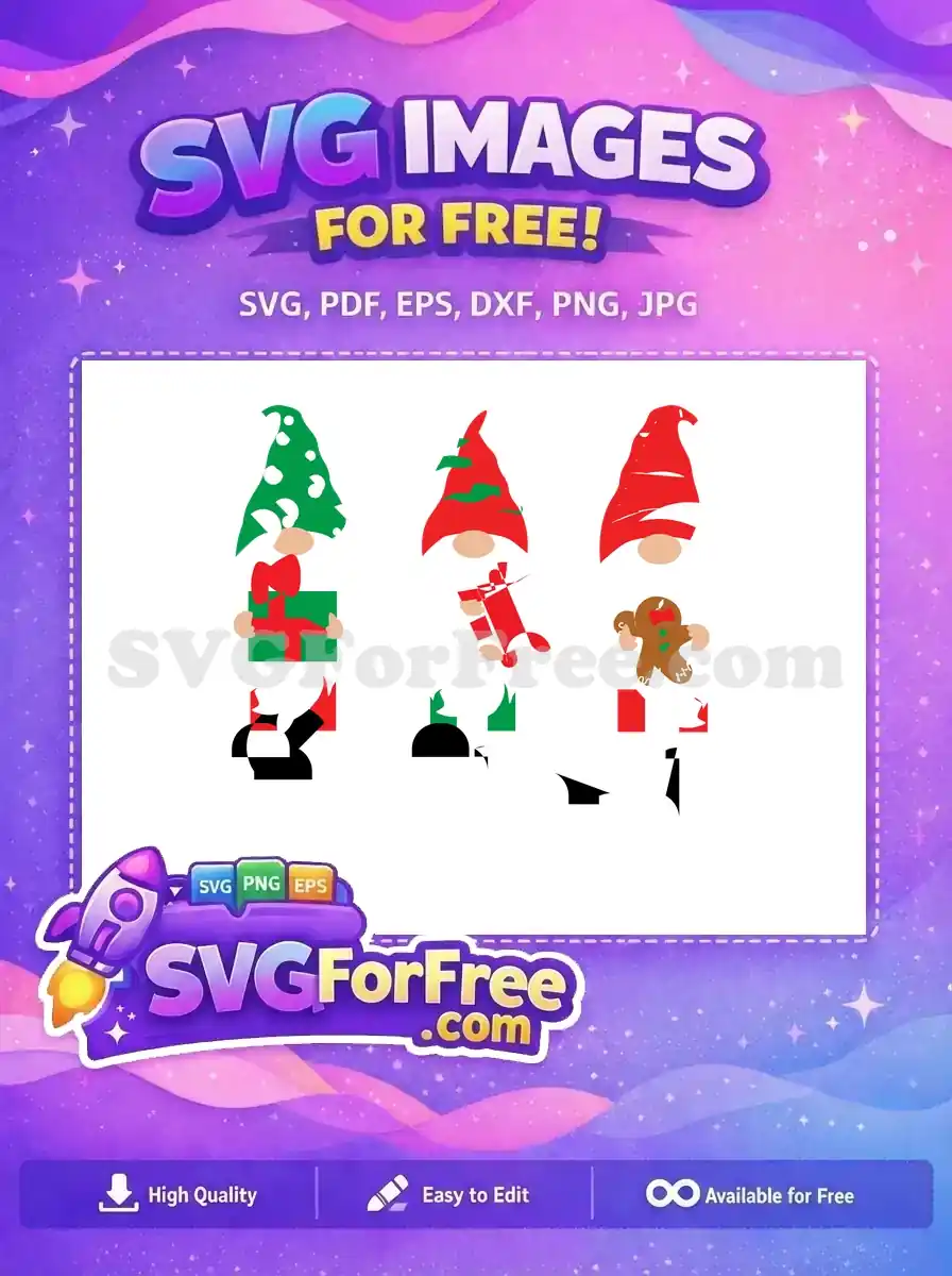 Free Christmas Gift Free Gingerbread Gnomes Winter Free SVG