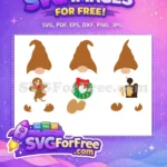 Free Gingerbread Wreath Lantern Gnomes Free Christmas Icon Free SVG - Instant Download