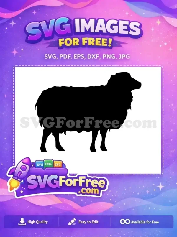 Free Farm Animal Free Black Goat Silhouette Free SVG 1