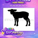 Free Standing Kid Free Black Goat Silhouette Free SVG - Instant Download
