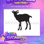 Free Mountain Goat Facing Right Free Silhouette Style Art Free SVG - Instant Download