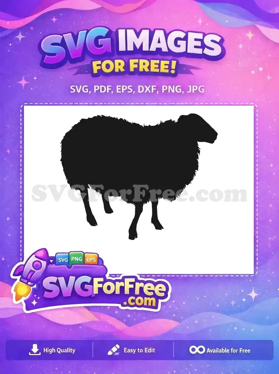 Free Woolly Coat Free Hornless Goat Silhouette Free SVG