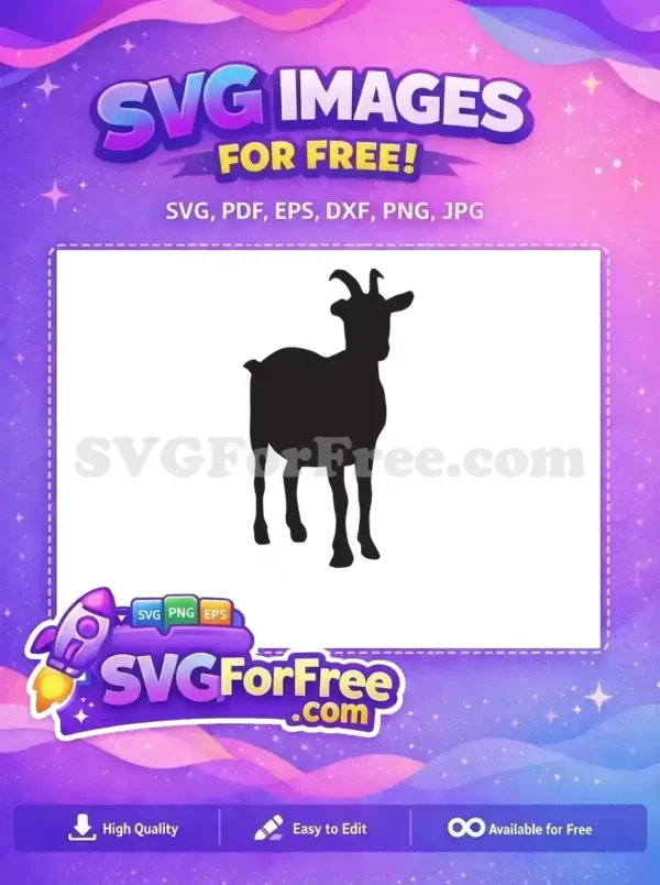 Free Horned Goat Free Silhouette Farm Animal Free SVG 1 Free Horned Goat Free Silhouette Farm Animal Free SVG 1
