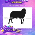 Free Fluffy Horned Goat Free Farm Animal Silhouette Free SVG - Instant Download
