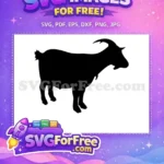 Free Black Horned Goat Free Farm Animal Silhouette Free SVG - Instant Download
