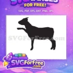 Free Black Goat Silhouette Free Raising Leg Pose Farm Free SVG - Instant Download