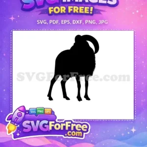 Free Black Goat Silhouette Free Horns Detail Farm Free SVG