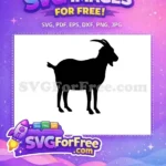 Free Black Goat Silhouette Free Horned Farm Animal Free SVG - Instant Download