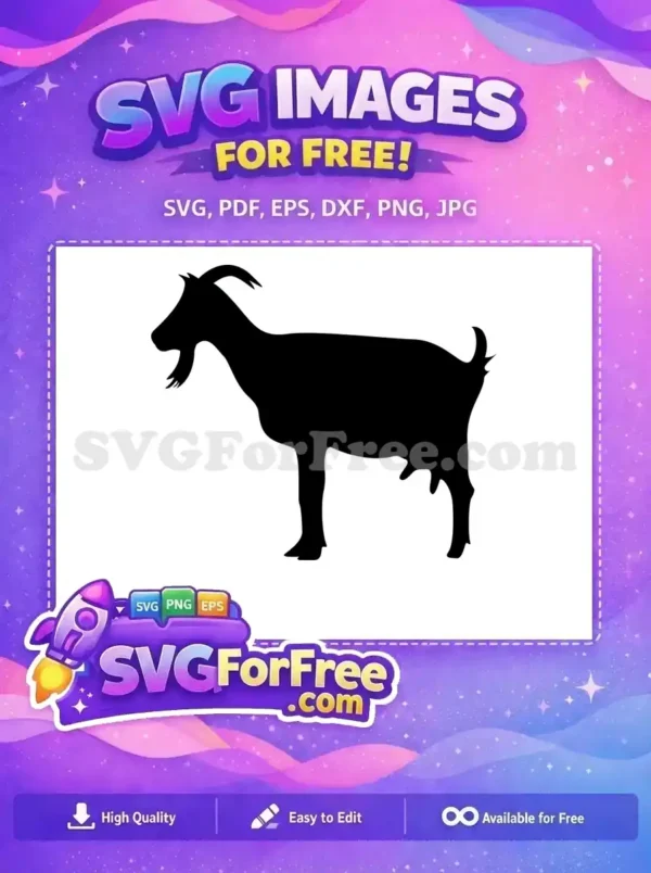 Free Horned Goat Silhouette Free Udder Detail Farm Free SVG