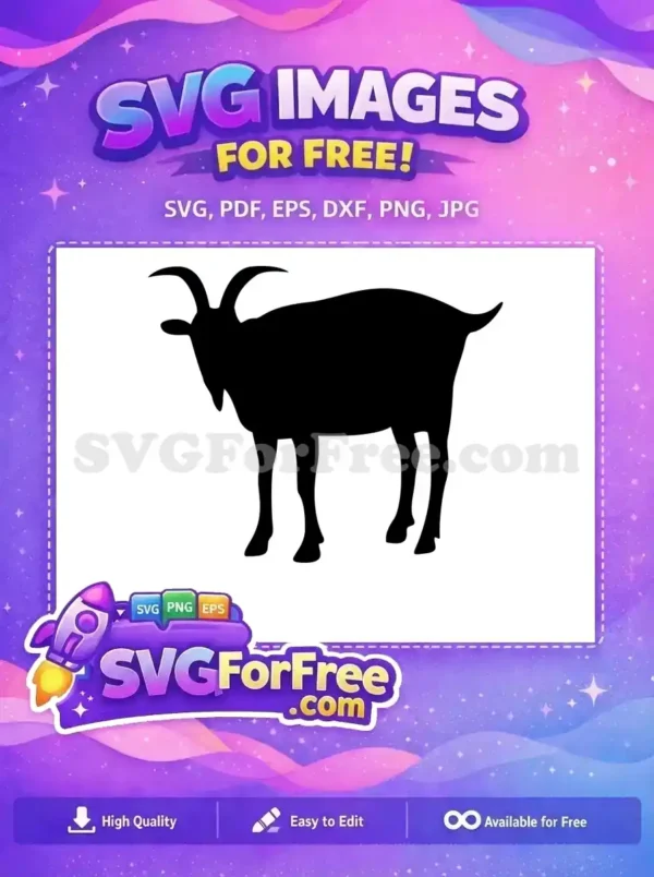 Free Black Goat Free Silhouette Farm Animal Free SVG 1