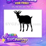 Free Black Horned Goat Free Silhouette Farm Animal Free SVG - Instant Download