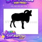 Free Curled Horns Free Black Goat Silhouette Farm Free SVG - Instant Download