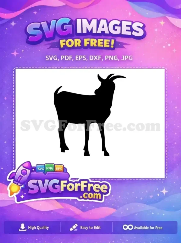 Free Angora Goat Free Curved Horns Farm Free SVG