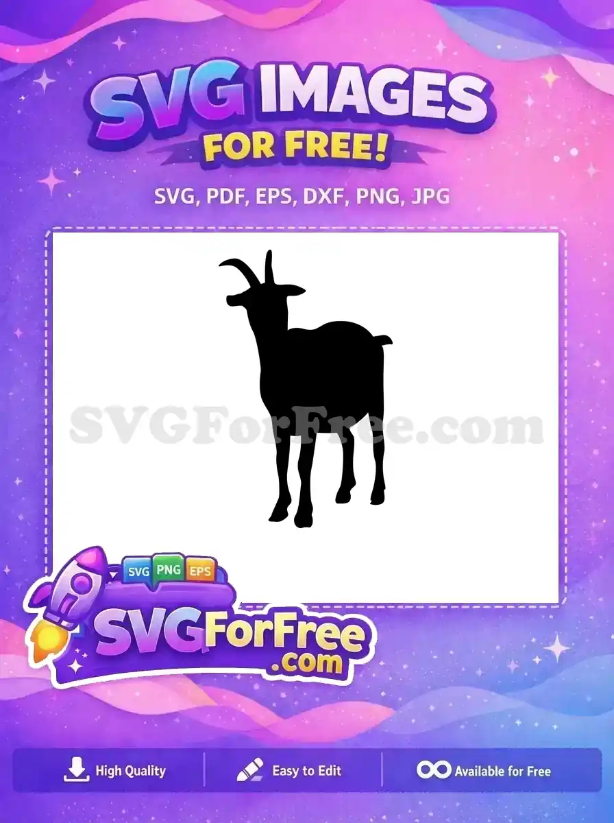 Free Standing Goat Free Silhouette Outline Farm Free SVG