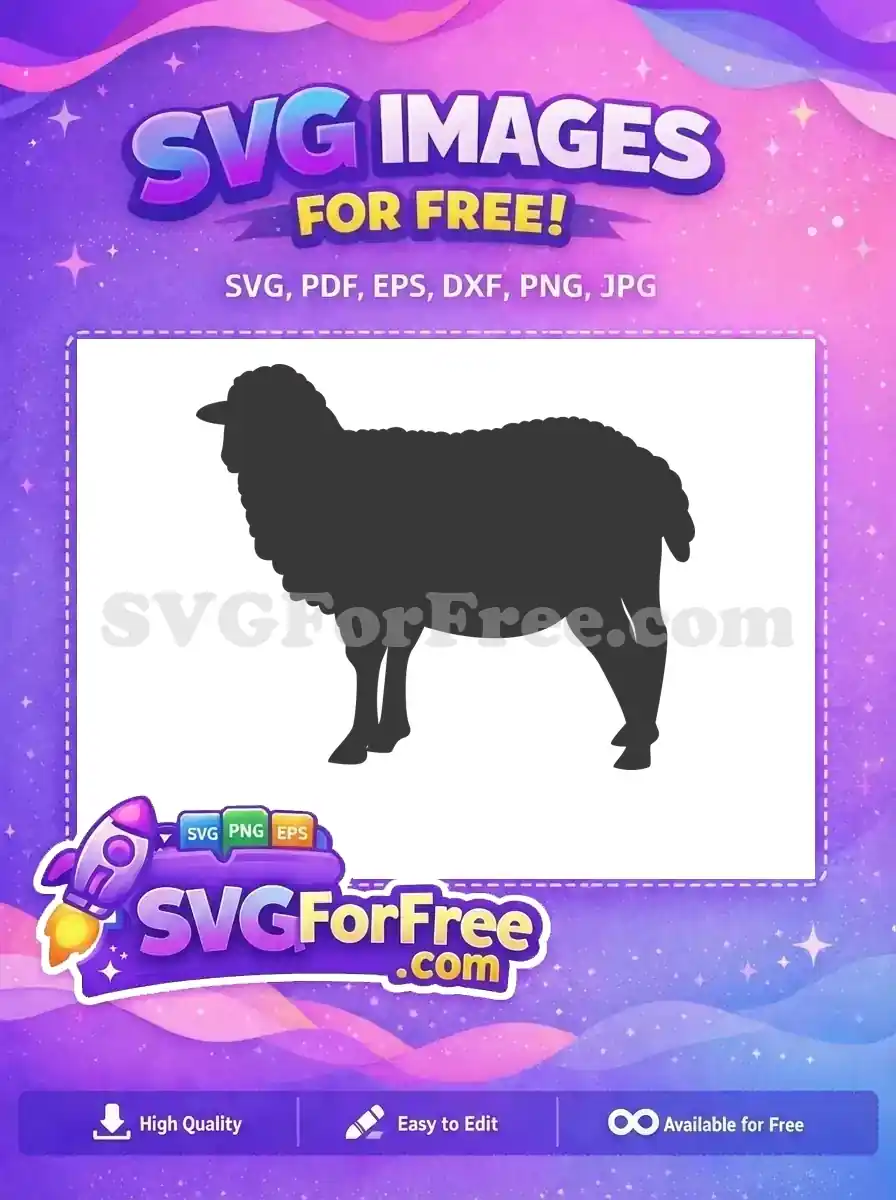 Free Wooly Goat Silhouette Free Farm Animal Black Free SVG