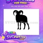Free Curled Horns Free Goat Silhouette Farm Free SVG 1 - Instant Download
