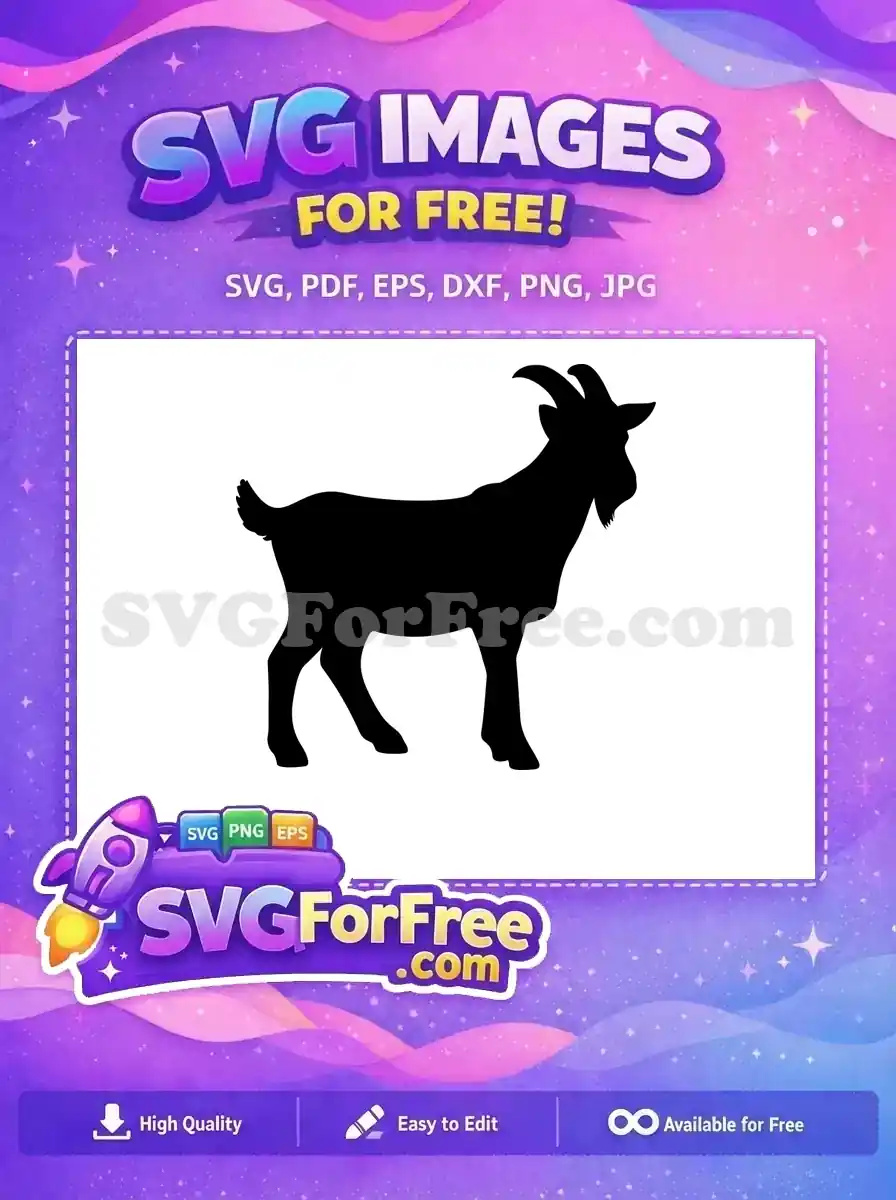 Free Black Goat Silhouette Free Mountain Animal Silhouette Free SVG