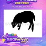 Free Grazing Goat Free Silhouette Black Goat Free SVG - Instant Download