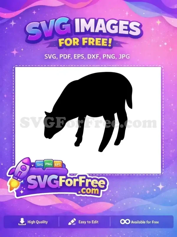 Free Grazing Goat Silhouette Free Black Livestock Design Free SVG