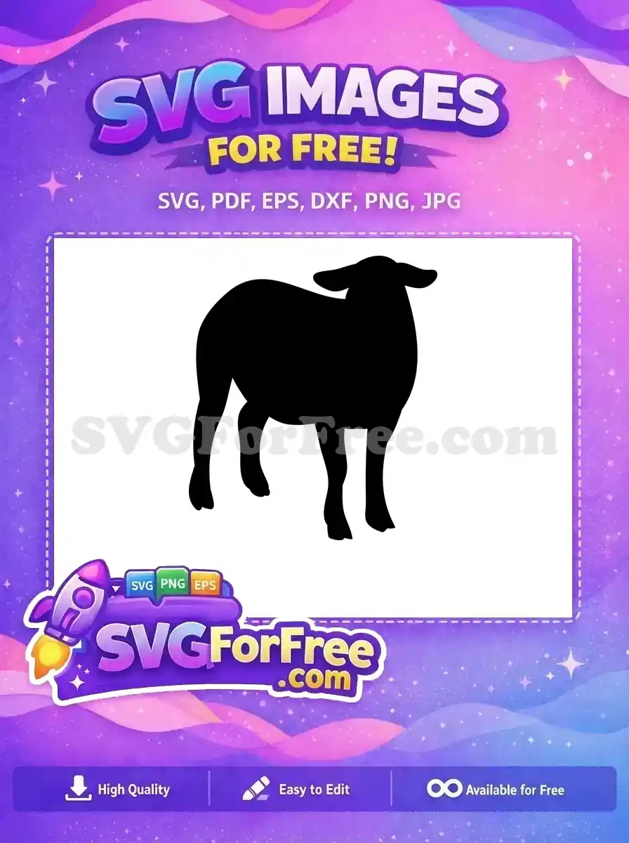 Free Standing Goat Free Silhouette Farm Animal Free SVG 3