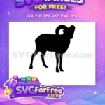 Free Curled Horns Free Mountain Goat Silhouette Art Free SVG 1 - Instant Download