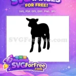 Free Standing Kid Free Goat Black Silhouette Farm Free SVG - Instant Download