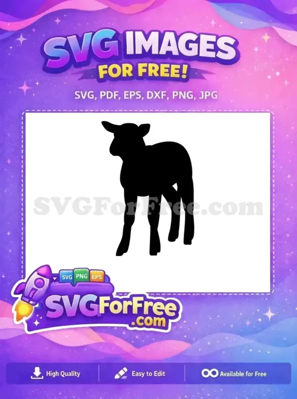 Free Standing Kid Free Goat Black Silhouette Farm Free SVG