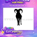 Free Curved Horns Free Mountain Goat Silhouette Free SVG 1 - Instant Download