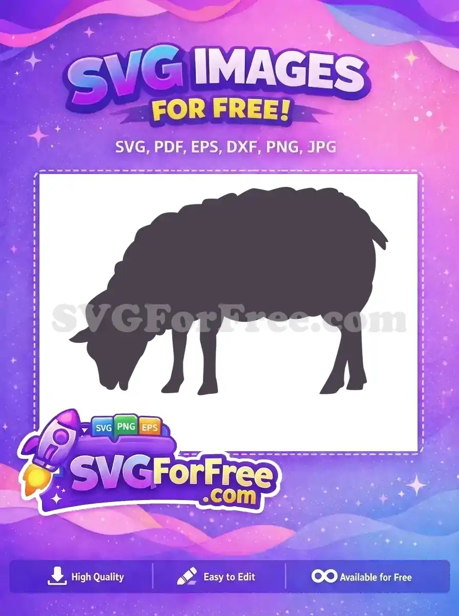 Free Grazing Goat Silhouette Free Farm Animal Dark Free SVG 2