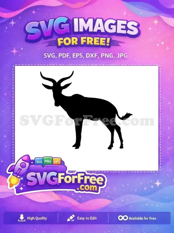 Free Antelope Silhouette Free Horn Detail Animal Free SVG