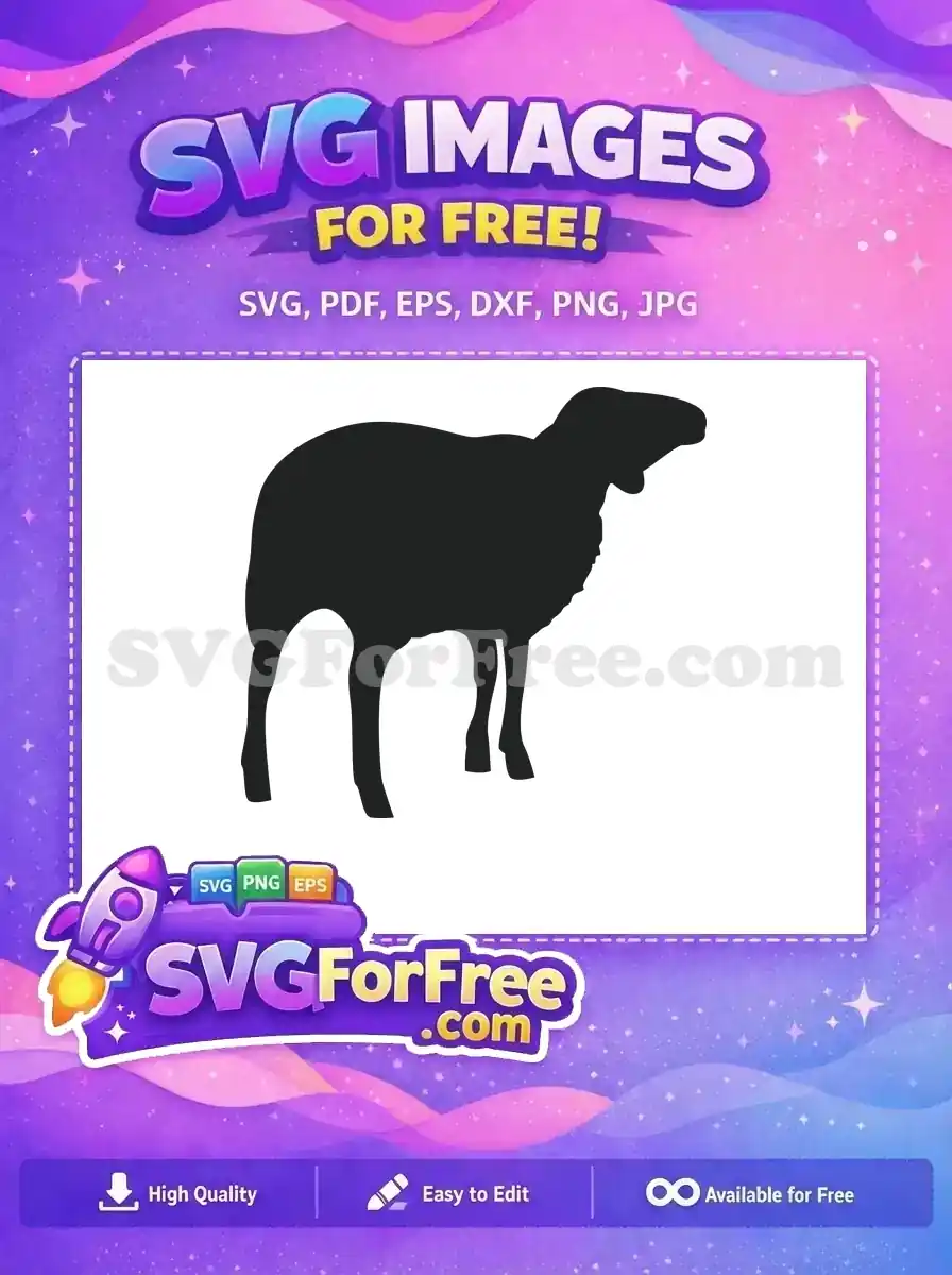 Free Wooly Goat Silhouette Free Black Farm Animal Free SVG