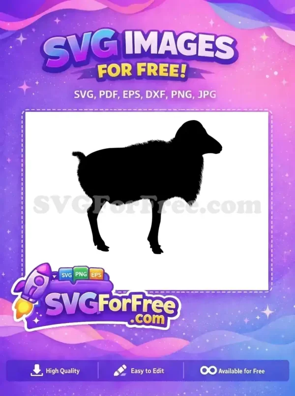 Free Curled Horns Free Wooly Coat Goat Silhouette Free SVG