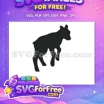 Free Goat Silhouette Free Leaping Kid Cartoon Free SVG - Instant Download