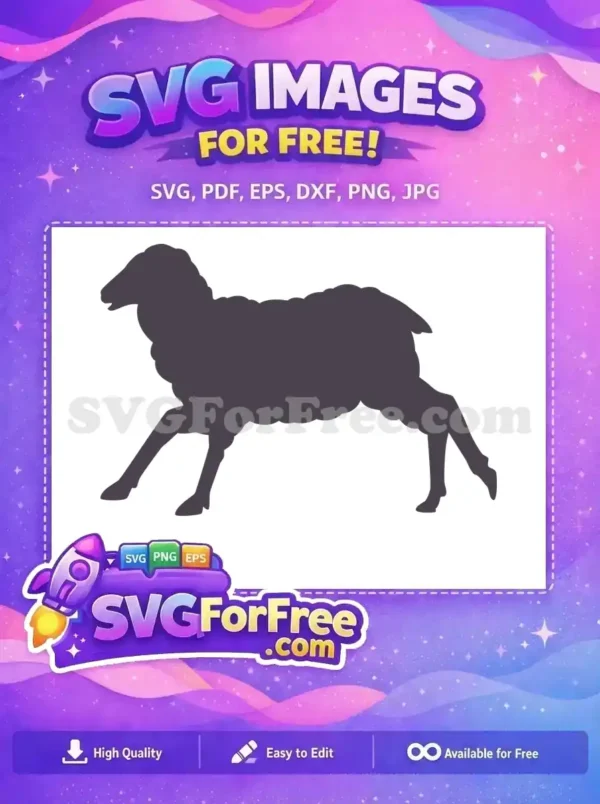 Free Running Sheep Free Dark Silhouette Farm Free SVG