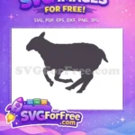 Free Running Goat Silhouette Free Farm Animal Art Free SVG - Instant Download