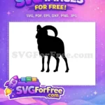 Free Curled Horns Free Mountain Goat Silhouette Art Free SVG 2 - Instant Download