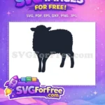 Free Curled Horns Free Wooly Texture Goat Silhouette Free SVG - Instant Download