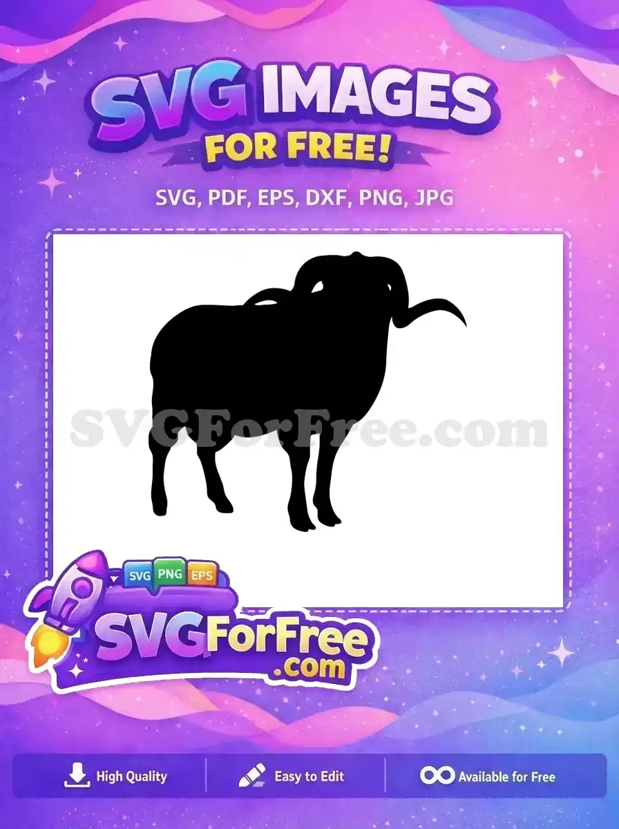 Free Curled Horns Free Farm Animal Goat Silhouette Free SVG