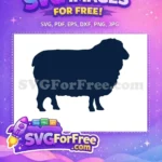 Free Goat Silhouette Free Dark Blue Farm Free SVG - Instant Download